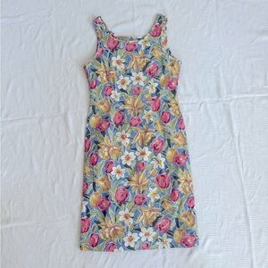 Vintage Laura Ashley Floral Cotton Mini Sundress Dress